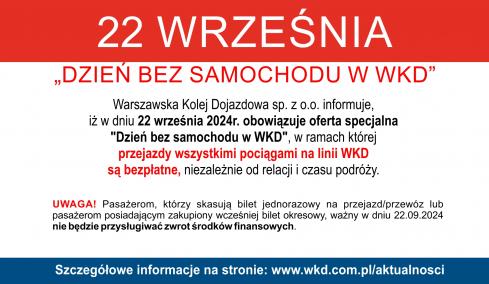 22.09.2024 R. Dzień bez samochodu w WKD
