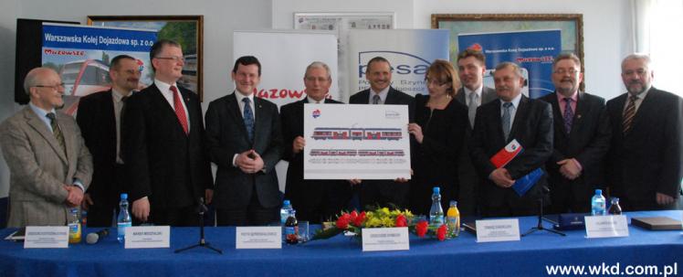 Podpisanie umowy na dostawę 14 szt. nowych elektrycznych zespołów trakcyjnych, Grodzisk Mazowiecki, 26 marca 2010 r.