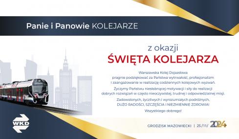 Życzenia z okazji Dnia Kolejarza